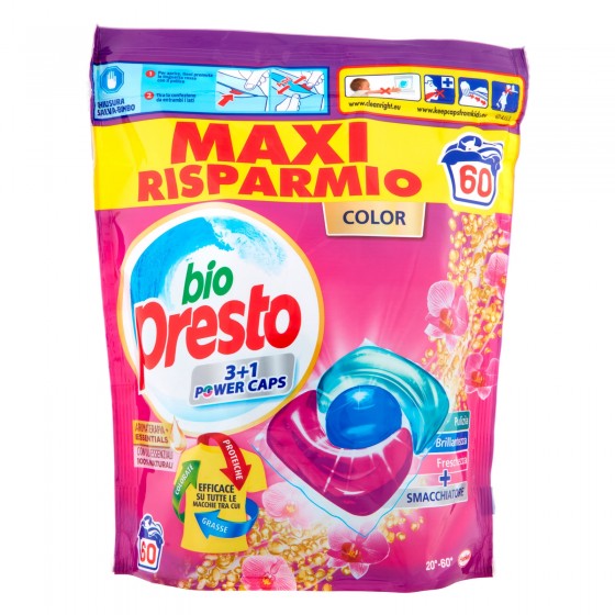 Bio Presto Power Caps Color Detersivo in Capsule per Lavatrice - Bio Presto Power Caps Color Detersivo in Capsule per Lavatrice -