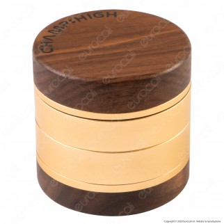 Grinder Tritatabacco 4 Parti in Legno e Metallo Chiusura Magnetica