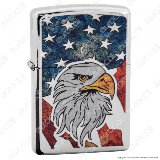 Accendino Zippo Mod. 16L034 Eagle U.S.A - Ricaricabile Antivento Accendino Zippo Mod. 16L034 Eagle U.S.A - Ricaricabile Antivento