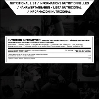 Optimum Nutrition Creatine 2500 Caps Creatina Monoidrato in Capsule - Barattolo da 200 capsule 