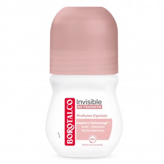 Borotalco Deodorante Roll On Invisible No Transfer con Microtalco - Flacone da 50ml