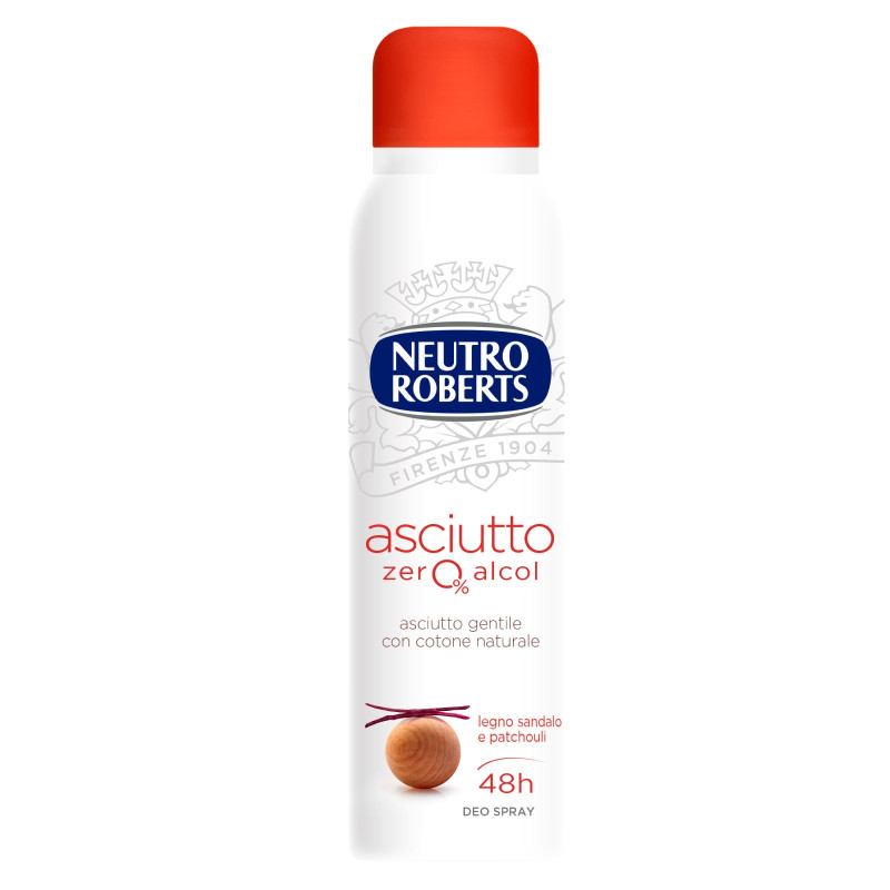 Neutro Roberts Asciutto Zero Alcol Deodorante Spray Profumo Legno