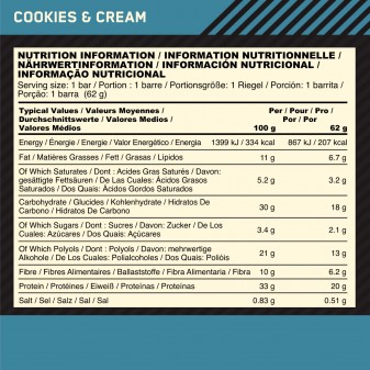 Optimum Nutrition Whipped Protein Bar Barretta Proteica ai Biscotti e