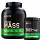 Optimum Nutrition Proteine Calorie e Creatina Serious Mass Cioccolato 2,73Kg e Micronised Creatine 317g