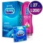 KIT Durex big pack Jeans 27 &amp; Gel Massage 2in1 Aloe Vera 200ml