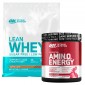 Optimum Nutrition Proteine e Aminoacidi Lean Whey Caffè Latte 740g e Amino Energy Frutta Mista 270g Senza Zucchero [TERMINATO]