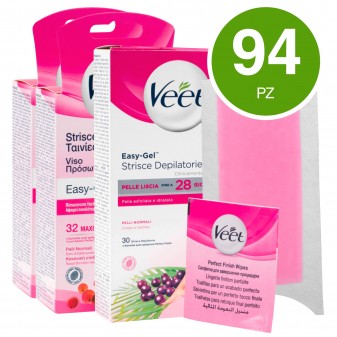 KIT Veet Donna Strisce depilatorie Viso & Corpo