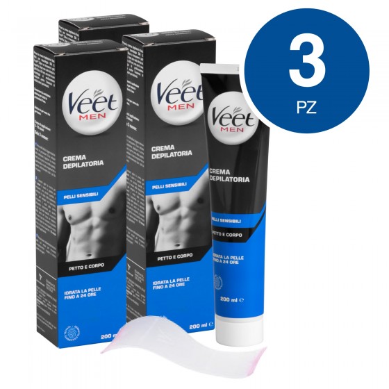 KIT Veet Men Crema depilazione pelli sensibili x3 KIT Veet Men Crema depilazione pelli sensibili x3