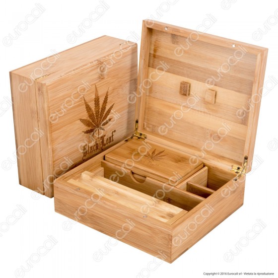Stoner Box II Stazione di Rollaggio Leaf in Bamboo - Black Leaf Stoner Box II Stazione di Rollaggio Leaf in Bamboo - Black Leaf