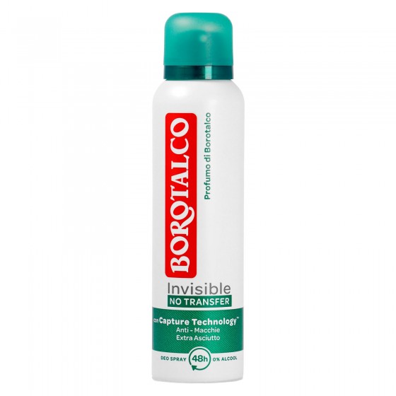 Borotalco Deodorante Invisible Spray con Microtalco Anti Macchie Profumo Borotalco - Flacone da 150ml
