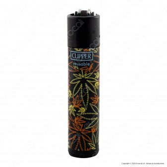 Clipper Large Fantasia Fluo Leaves 3 - Box da 48 Accendini [TERMINATO]
