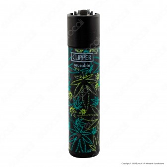 Clipper Large Fantasia Fluo Leaves 3 - Box da 48 Accendini [TERMINATO]