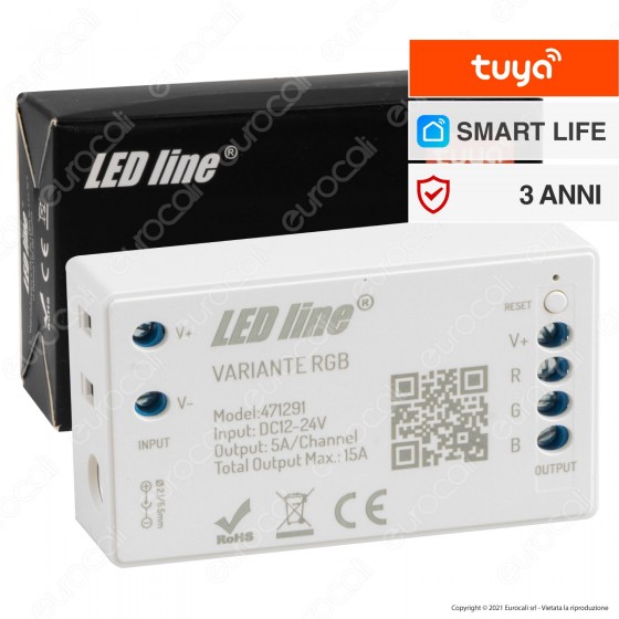 LED Line Variante Modulo Controller Dimmer Wi-Fi 2,4 GHz per Strisce LED Line Variante Modulo Controller Dimmer Wi-Fi 2,4 GHz per Strisce