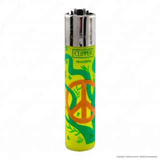 Clipper Large Traslucido Fantasia Hippie Peace 4B - Box da 48