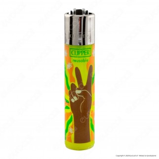Clipper Large Traslucido Fantasia Hippie Peace 4B - Box da 48