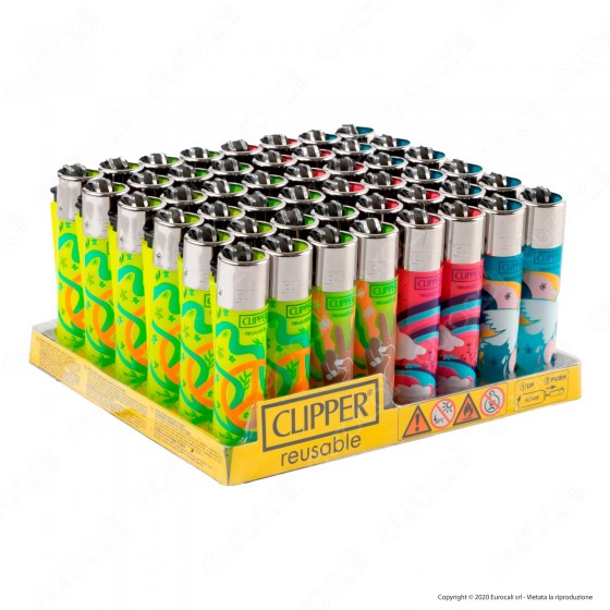 Clipper Large Traslucido Fantasia Hippie Peace 4B - Box da 48 Clipper Large Traslucido Fantasia Hippie Peace 4B - Box da 48