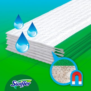 Swiffer Panni Umidi Lavapavimenti per Scopa al Limone - Confezione da 20 Panni