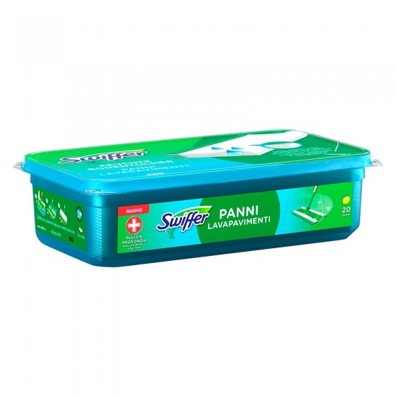Swiffer Panni Umidi Lavapavimenti per Scopa al Limone - Confezione da 20 Panni Swiffer Panni Umidi Lavapavimenti per Scopa al Limone - Confezione da 20 Panni