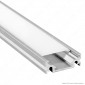 V-Tac Profilo in Alluminio per Strisce LED Lunghezza 1 Metro con Copertura Opaca - SKU 9986 [TERMINATO]