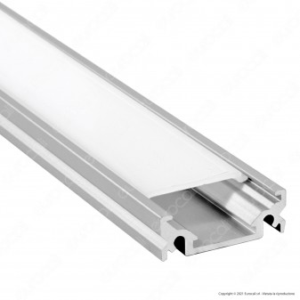V-Tac Profilo in Alluminio per Strisce LED Lunghezza 1 Metro con Copertura Opaca - SKU 9986