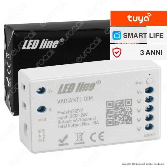 LED Line Variante Modulo Controller Dimmer Wi-Fi 2,4 GHz per Strisce LED Line Variante Modulo Controller Dimmer Wi-Fi 2,4 GHz per Strisce