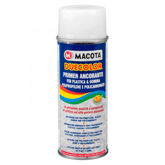 Macota Duecolor - Primer Spray Ancorante per Plastica, Gomma e Policarbonato