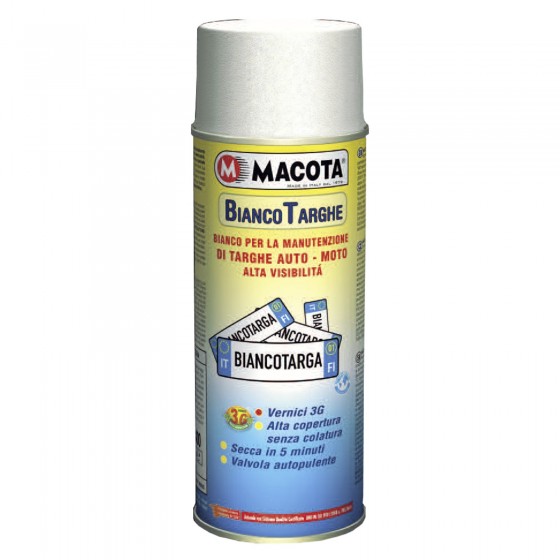 Spray Macota Bianco Targhe - Vernice per la Manutenzione di Targhe Spray Macota Bianco Targhe - Vernice per la Manutenzione di Targhe