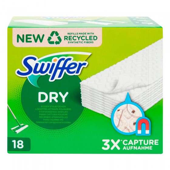 Swiffer Dry Panni Catturapolvere - Confezione da 18 Ricambi Swiffer Dry Panni Catturapolvere - Confezione da 18 Ricambi