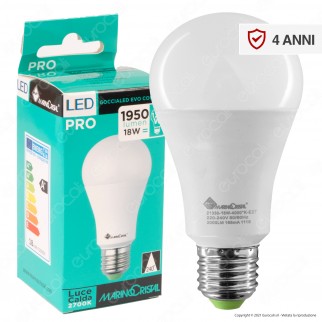 Marino Cristal Serie PRO Lampadina LED E27 18W Bulb A65 - mod. 21329