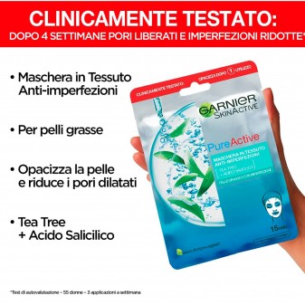 Garnier SkinActive Pure Active Maschera Viso in Tessuto Anti-