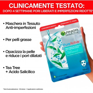 Garnier SkinActive Pure Active Maschera Viso in Tessuto Anti-