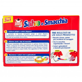 Omino Bianco 100 Più Salva e Smacchia 3in1 Sacchetti per Lavatrice -