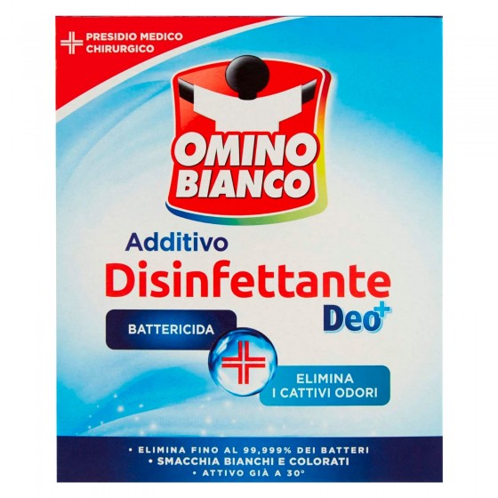 Omino Bianco Additivo Disinfettante in Polvere con Tecnologia DEO+ Omino Bianco Additivo Disinfettante in Polvere con Tecnologia DEO+