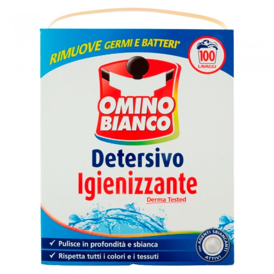 Detersivo in Polvere Igienizzante 100 Lavaggi Omino Bianco