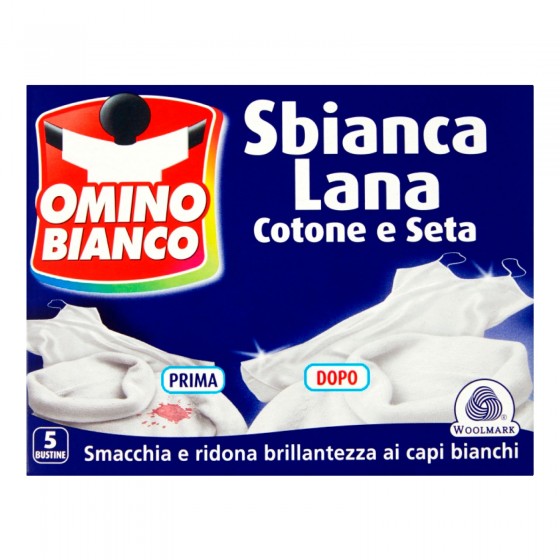 Omino Bianco Sbianca Lana Cotone e Seta - Confezione da 5 Bustine Omino Bianco Sbianca Lana Cotone e Seta - Confezione da 5 Bustine