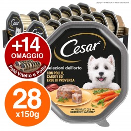 28 Vaschette Cesar Selezioni dell'Orto con Pollo Carote e Erbe di