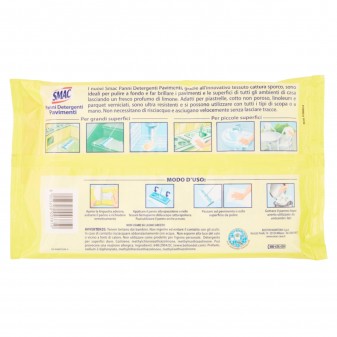 Smac Panni Detergenti Pavimenti Profumo di Limone - Confezione da 12 Panni