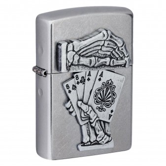 Accendino Zippo Mod. 49536 Dead Man's Hand Emblem - Ricaricabile