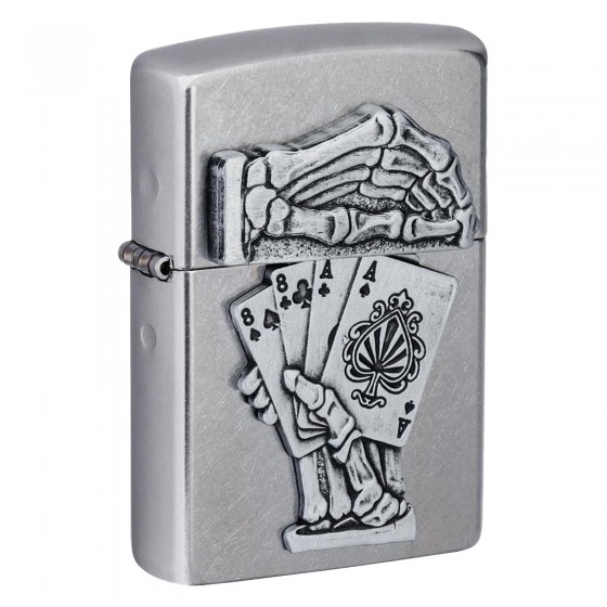 Accendino Zippo Mod. 49536 Dead Man's Hand Emblem - Ricaricabile Accendino Zippo Mod. 49536 Dead Man's Hand Emblem - Ricaricabile