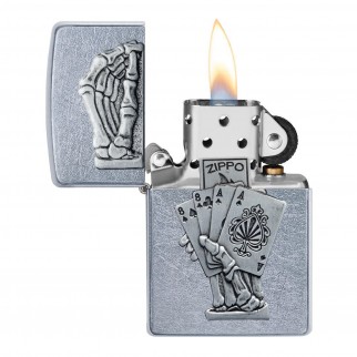 Accendino Zippo Mod. 49536 Dead Man's Hand Emblem - Ricaricabile