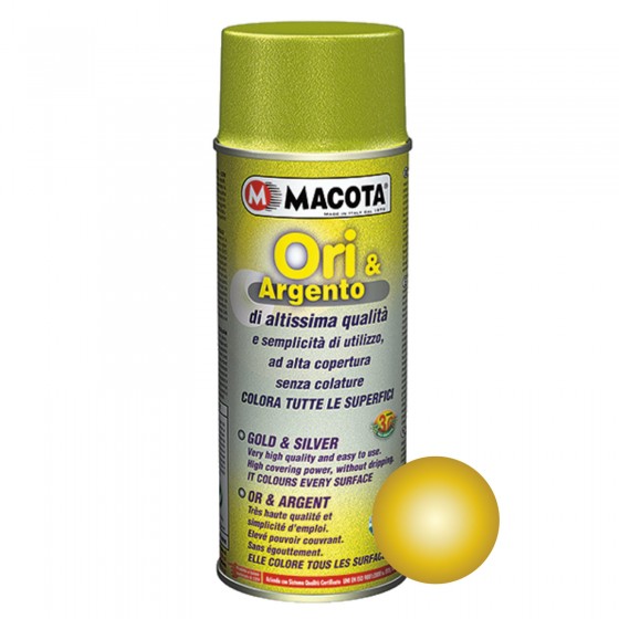 Vernice Spray Macota Ori e Argento - Smalto ad Alto Potere di Vernice Spray Macota Ori e Argento - Smalto ad Alto Potere di