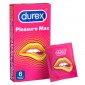 Preservativi Durex Pleasure Max con Forma Easy-On e Rilievi Stimolanti - Scatola da 6 Profilattici