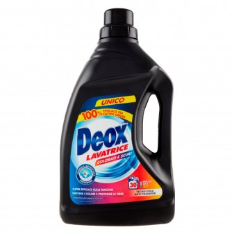 Deox Lavatrice Colorati e Scuri Detersivo Smacchiante con Formula Antiodore - Flacone da 1,5 Litri