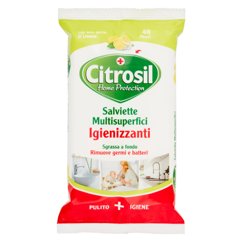 Citrosil Salviette Multisuperfici Igienizzanti con Essenze di Limone
