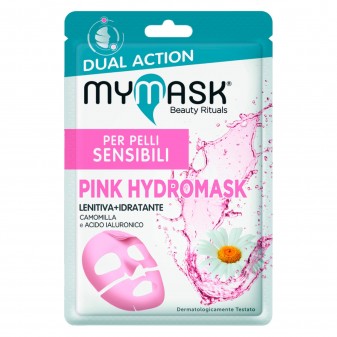 MyMask Pink Hydromask Maschera in Tessuto Lenitiva e Idratante - Confezione da 1 maschera monouso