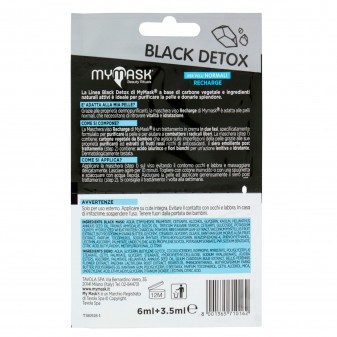 MyMask Black Detox Trattamento Purificante Maschera Recharge e Siero Emolliente - Confezione da 1 trattamento