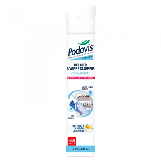 Podovis Spray Togliodori per Scarpe e Scarpiere ad Azione Anti-Odore Podovis Spray Togliodori per Scarpe e Scarpiere ad Azione Anti-Odore
