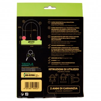 Bullock Urban Bike Lock Antifurto con 2 Chiavi per Biciclette
