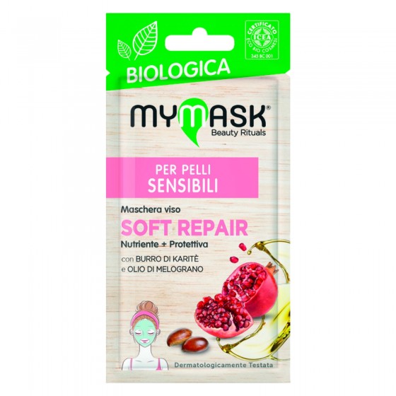 MyMask Biologica Soft Repair Maschera Nutriente e Protettiva - Confezione da 1 maschera monouso