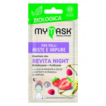 MyMask Biologica Revita Night Maschera Rivitalizzante e Purificante - Confezione da 1 maschera monouso